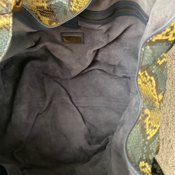 VINTAGE GUCCI Limited Edition Rare Python Large Stirrup Hobo Bag - Picture 4 of 13